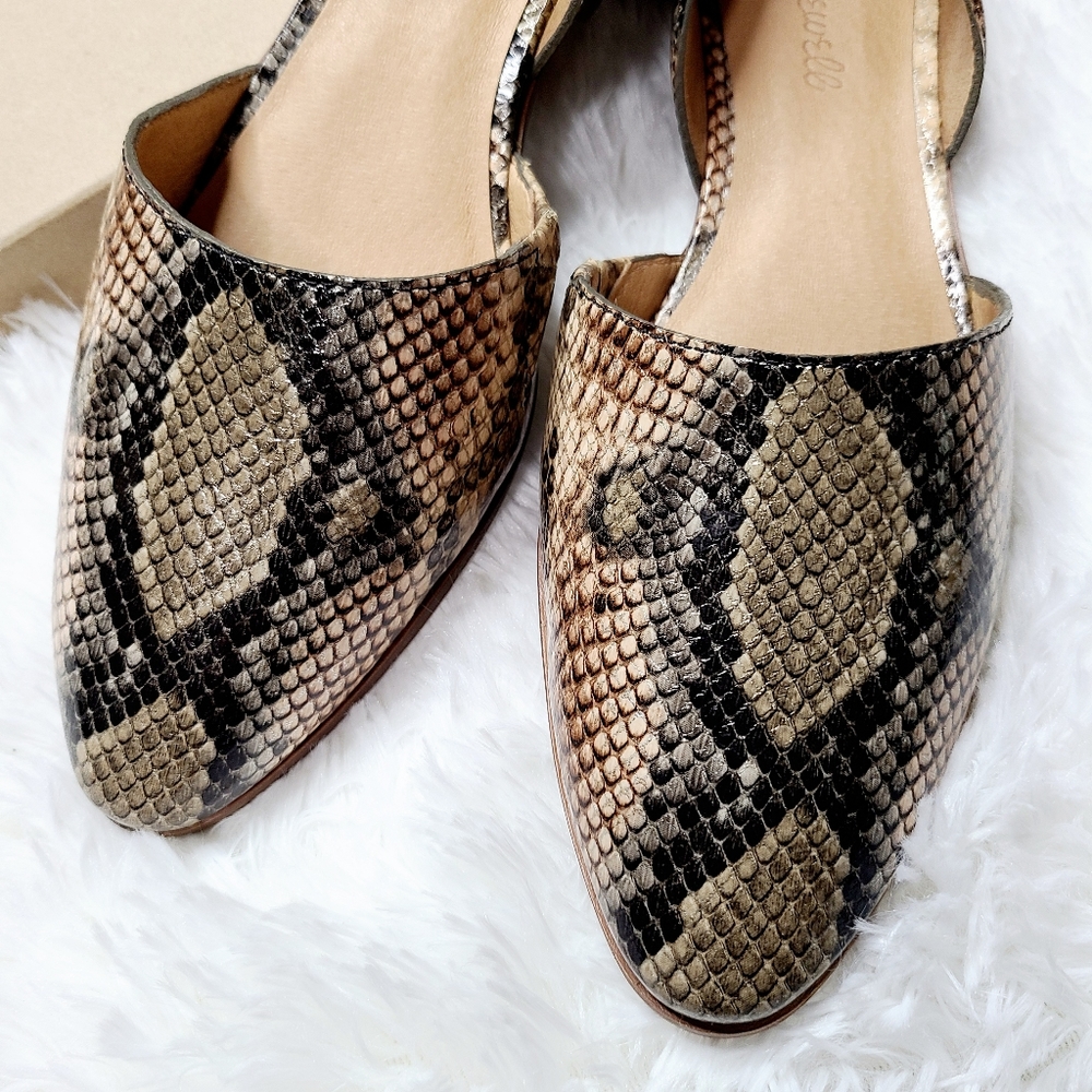 Madewell Marisa d'Orsay Embossed Snakeskin Flat 9 - Picture 4 of 10